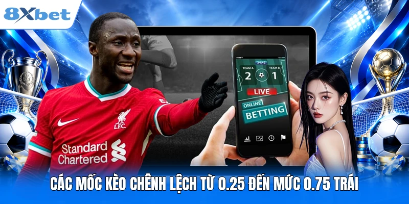 Các mốc kèo chênh lệch từ 0.25 đến mức 0.75 trái